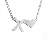 Collier Initial Intemporel avec Pendentif en Cœur