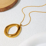 Collier Ovale Doré en Or Plaqué