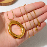 Collier Ovale Doré en Or Plaqué