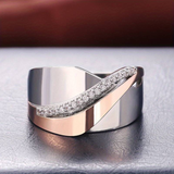 Bague Élégante en Or Rose Scintillant