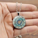 Collier Mandala Bleu Rond Élégant