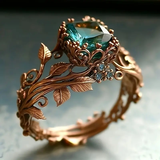 Bague Naturelle avec Cristal Vert