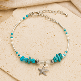 Bracelet de Cheville Étoile de Mer en Turquoise