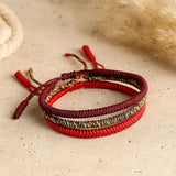 Trio de Bracelets Style Tibétain "Porte-Bonheur"