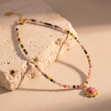 Collier “Aura Viva” en Tourmaline & Rhodonite