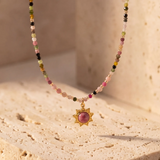 Collier “Aura Viva” en Tourmaline & Rhodonite