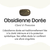 Bracelet Mala "Bouddhiste" en Obsidienne Noire & Dorée