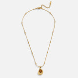 Collier Élégant en Or avec Pierre Œil de Tigre
