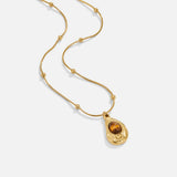 Collier Élégant en Or avec Pierre Œil de Tigre