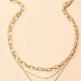 Collier classique en or à couches avec pendentif