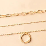 Collier classique en or à couches avec pendentif